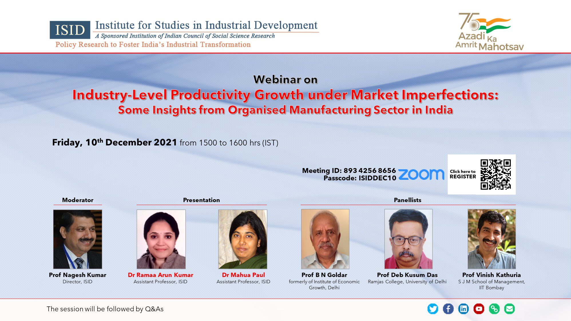ISID Webinar on Industry-Level Productivity Growth under Market Imperfections