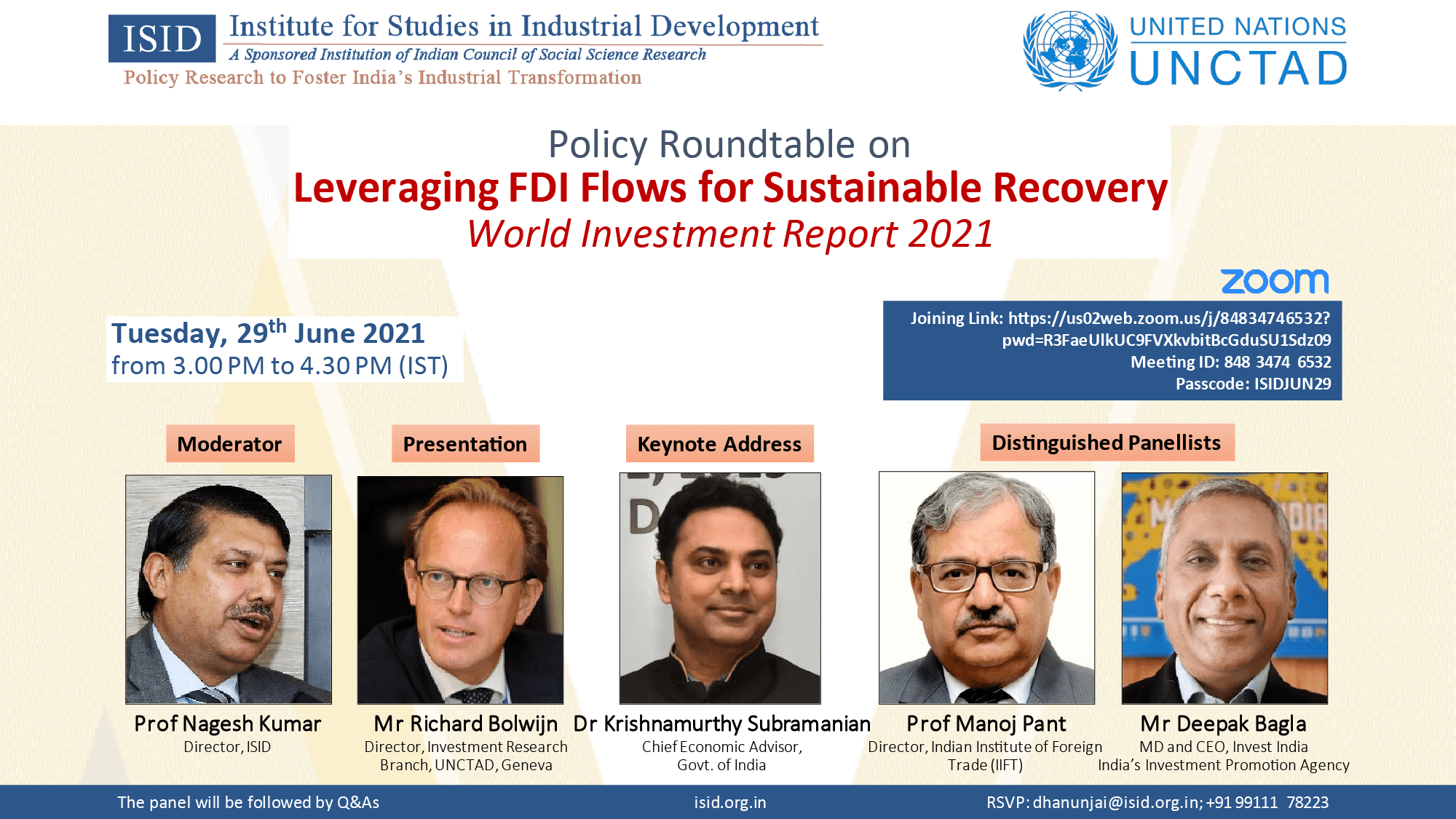 ISID-UNCTAD Policy Roundtable on Leveraging FDI Flows for Sustainable Recovery