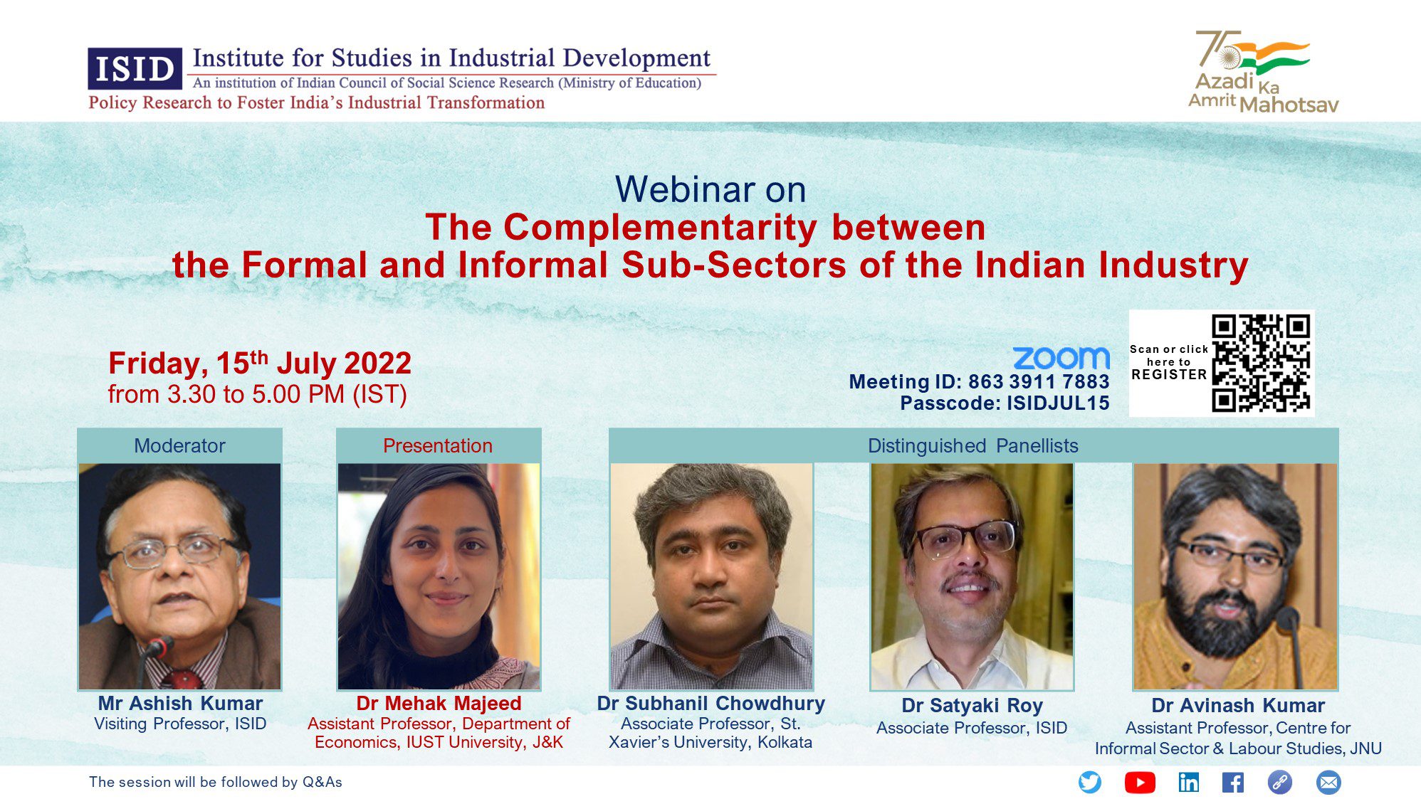 Webinar on the Complementarity between the Formal and Informal Sub-Sectors of the Indian Industry