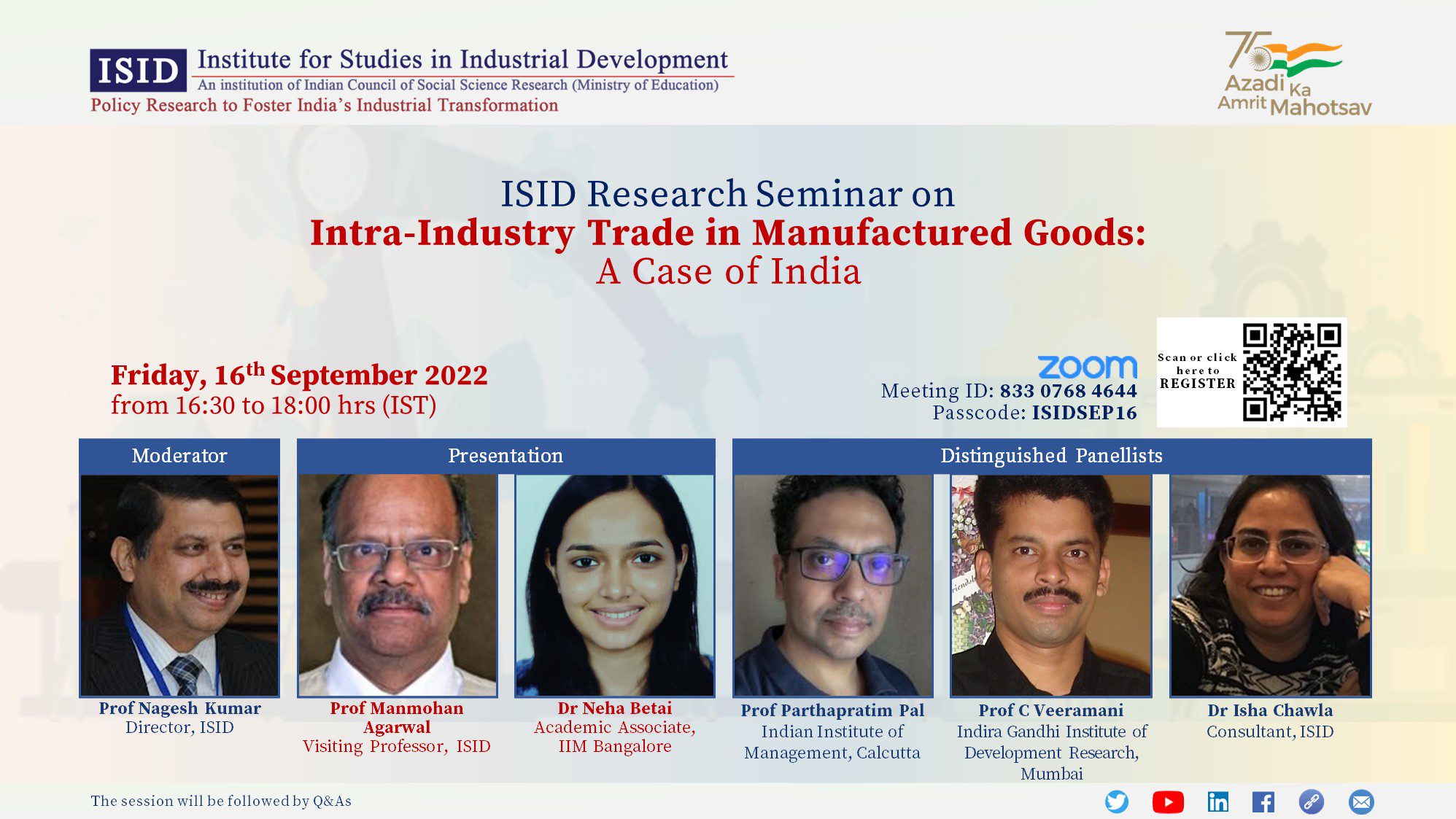Research Seminar on Intra-Industry Trade in Manufactured Goods: A Case of India