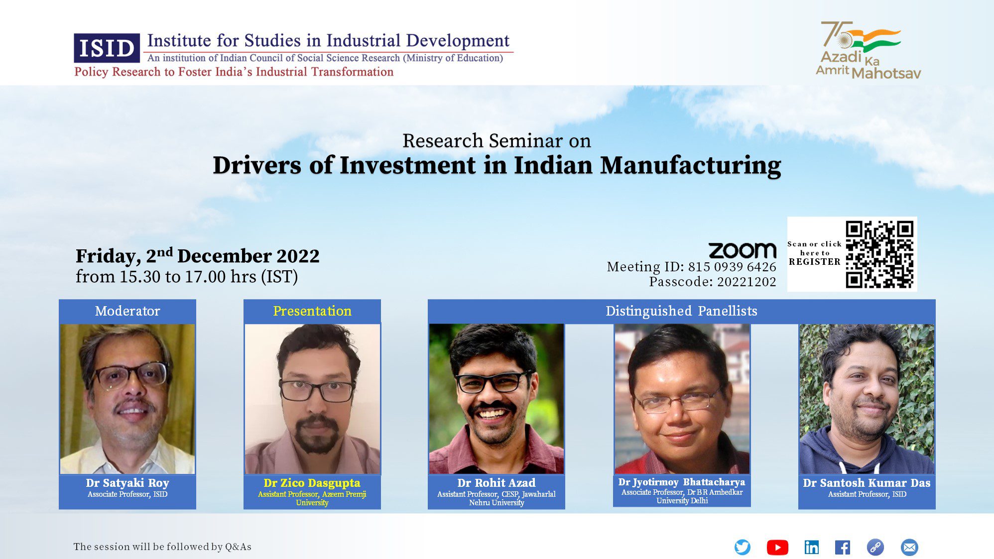 Research Seminar on Drivers of Investment in Indian Manufacturing