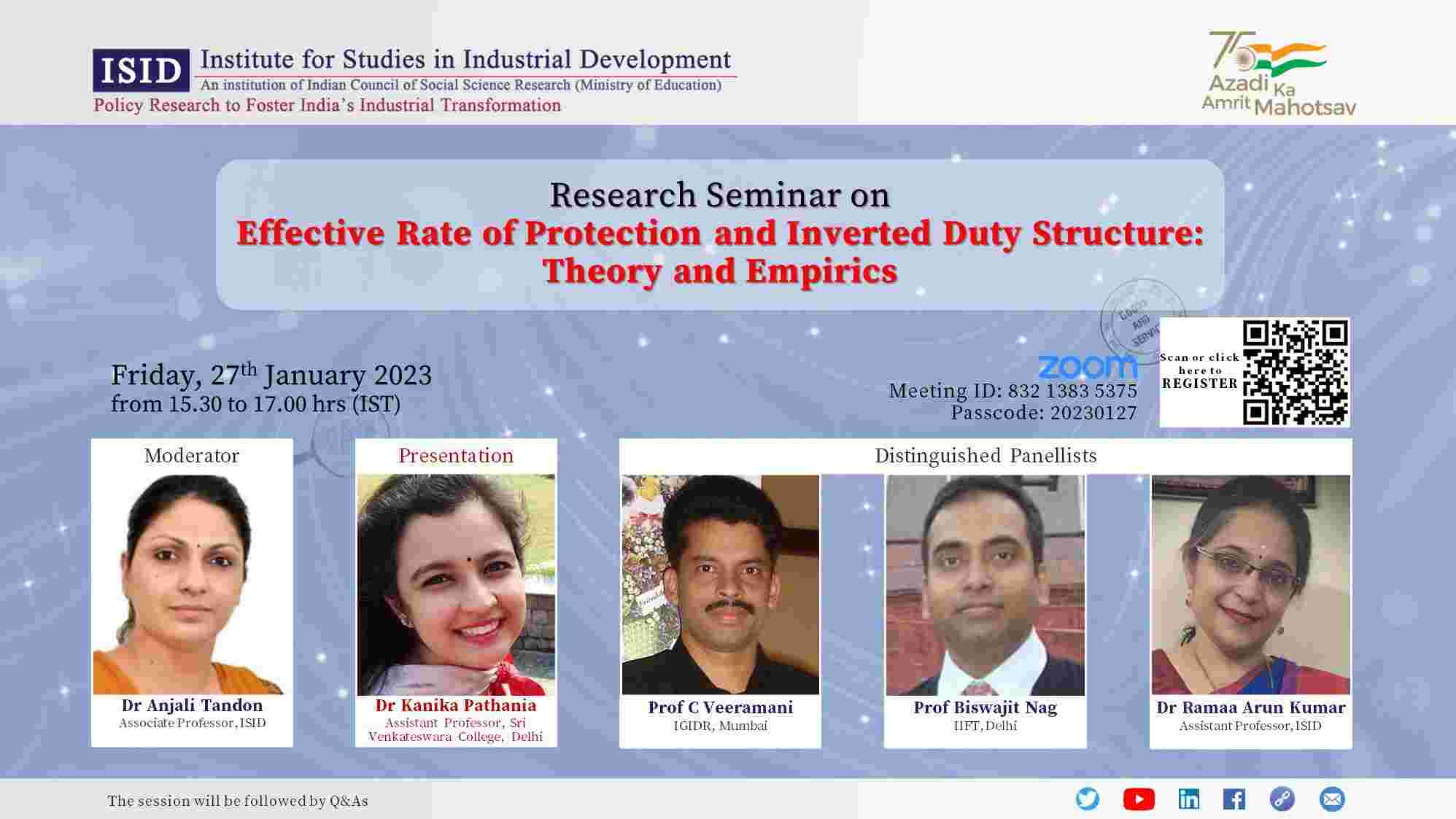 Research Seminar on Effective Rate of Protection and Inverted Duty Structure