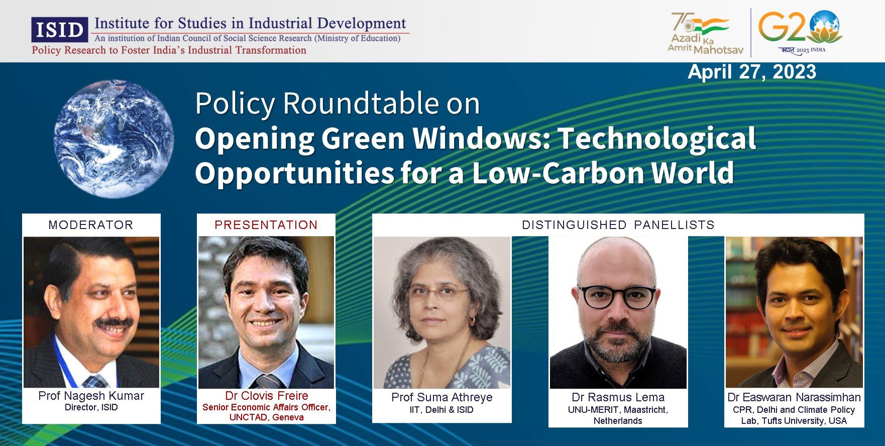Policy Roundtable on Opening Green Windows: Technological Opportunities for a Low-Carbon World