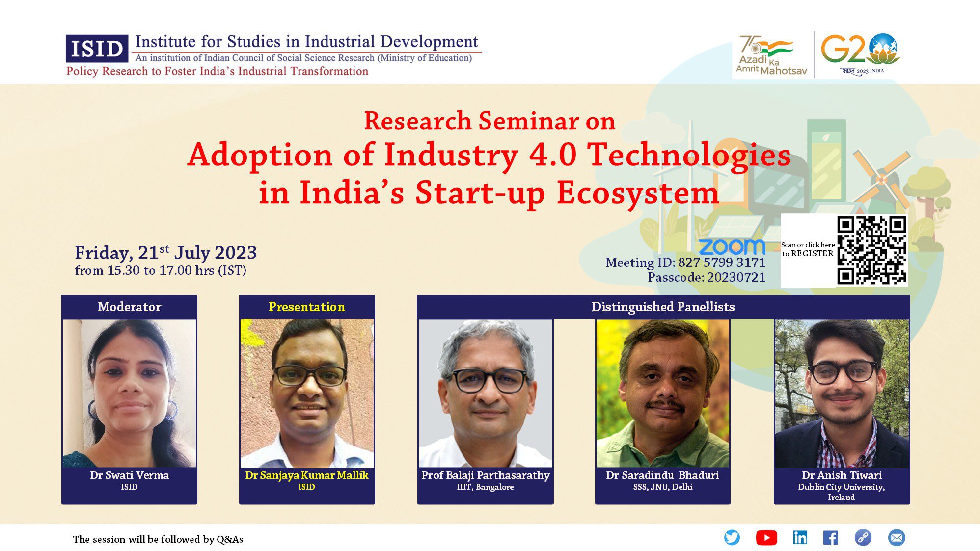 Research Seminar on Adoption of Industry 4.0 Technologies in India’s Start-up Ecosystem