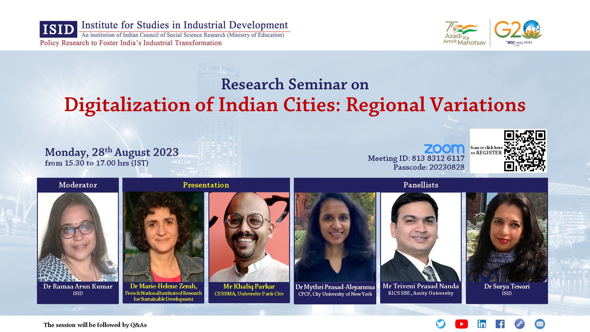 Research Seminar on Digitalization of Indian Cities: Regional Variations
