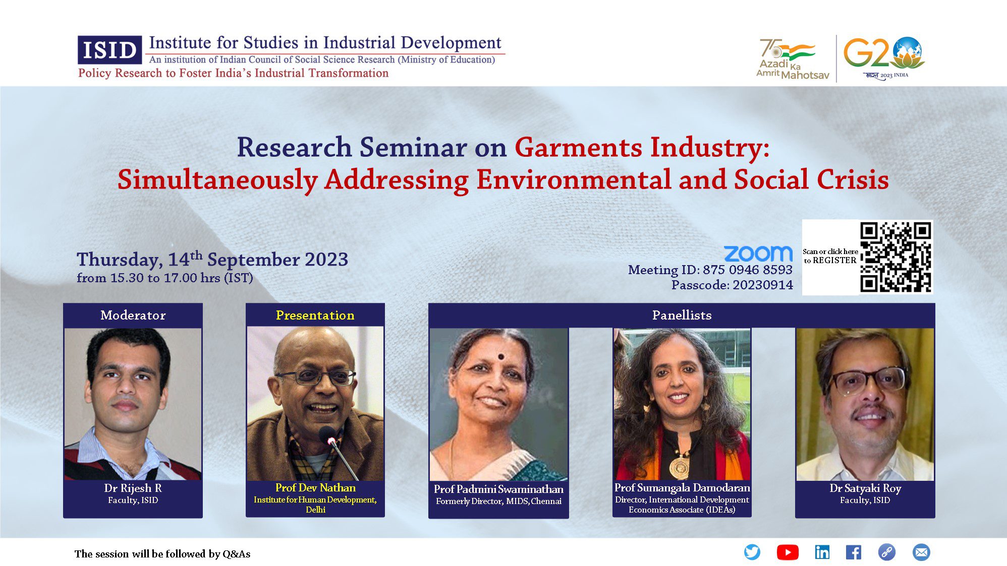 Research Seminar on Garments Industry: Simultaneously Addressing Environmental and Social Crisis