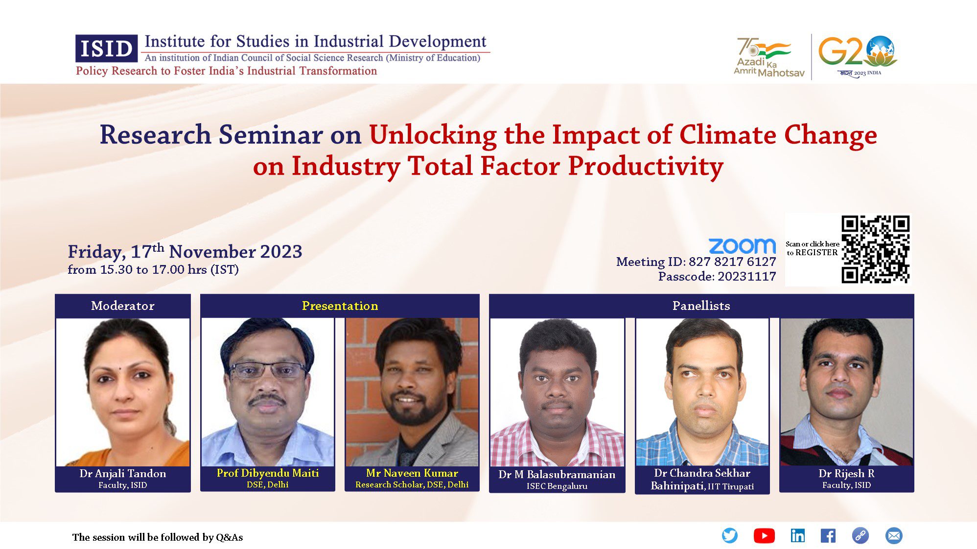 Research Seminar on Unlocking the Impact of Climate Change on Industry Total Factor Productivity