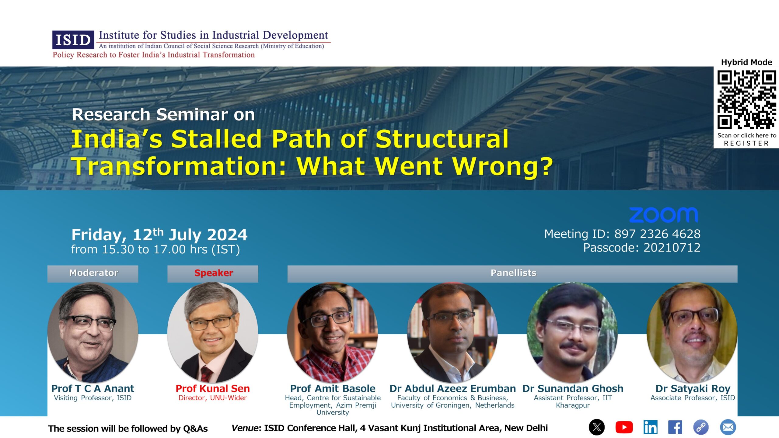 Research Seminar on India’s Stalled Path of Structural Transformation: What Went Wrong?