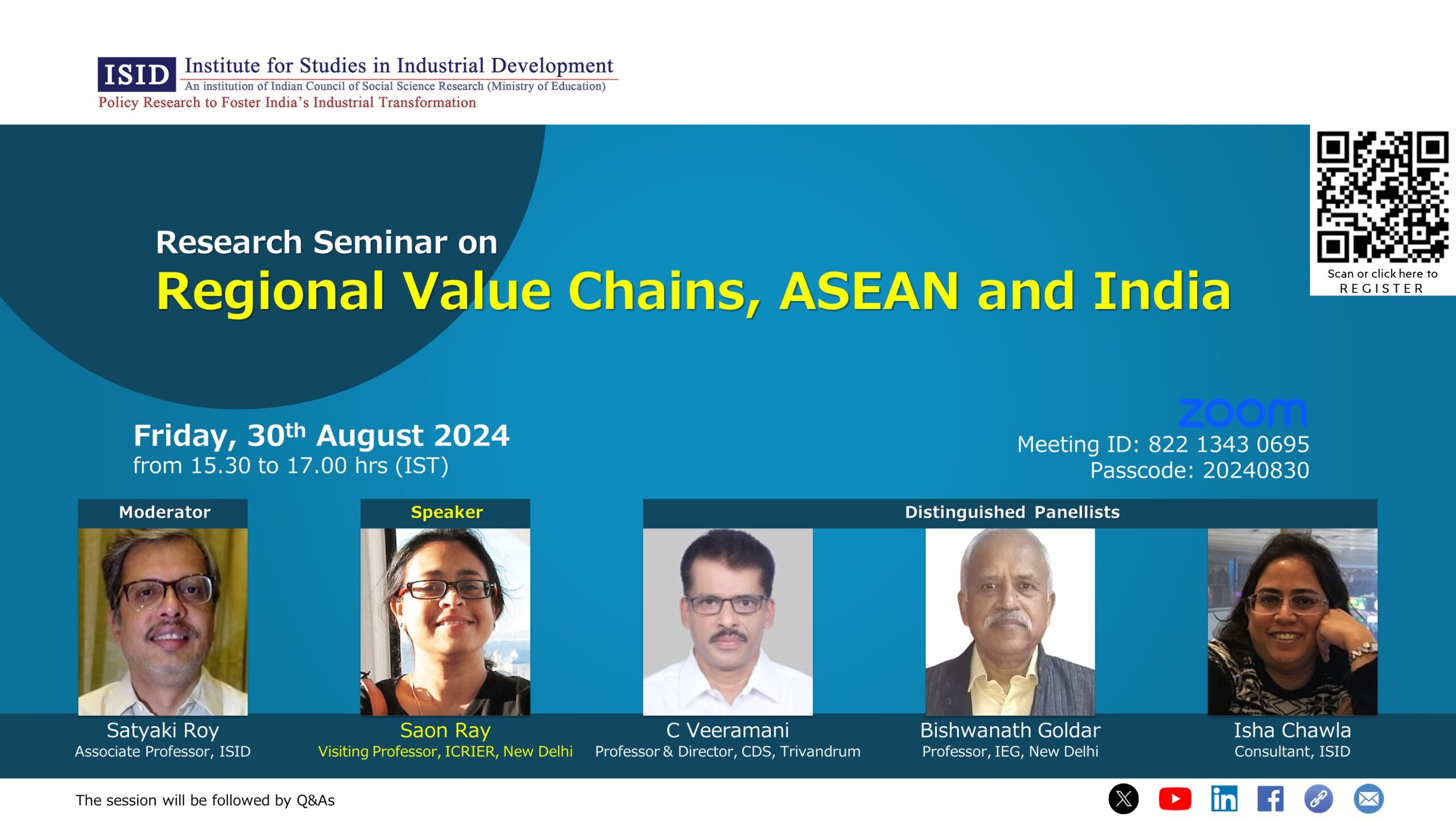 Research Seminar on Regional Value Chains, ASEAN and India