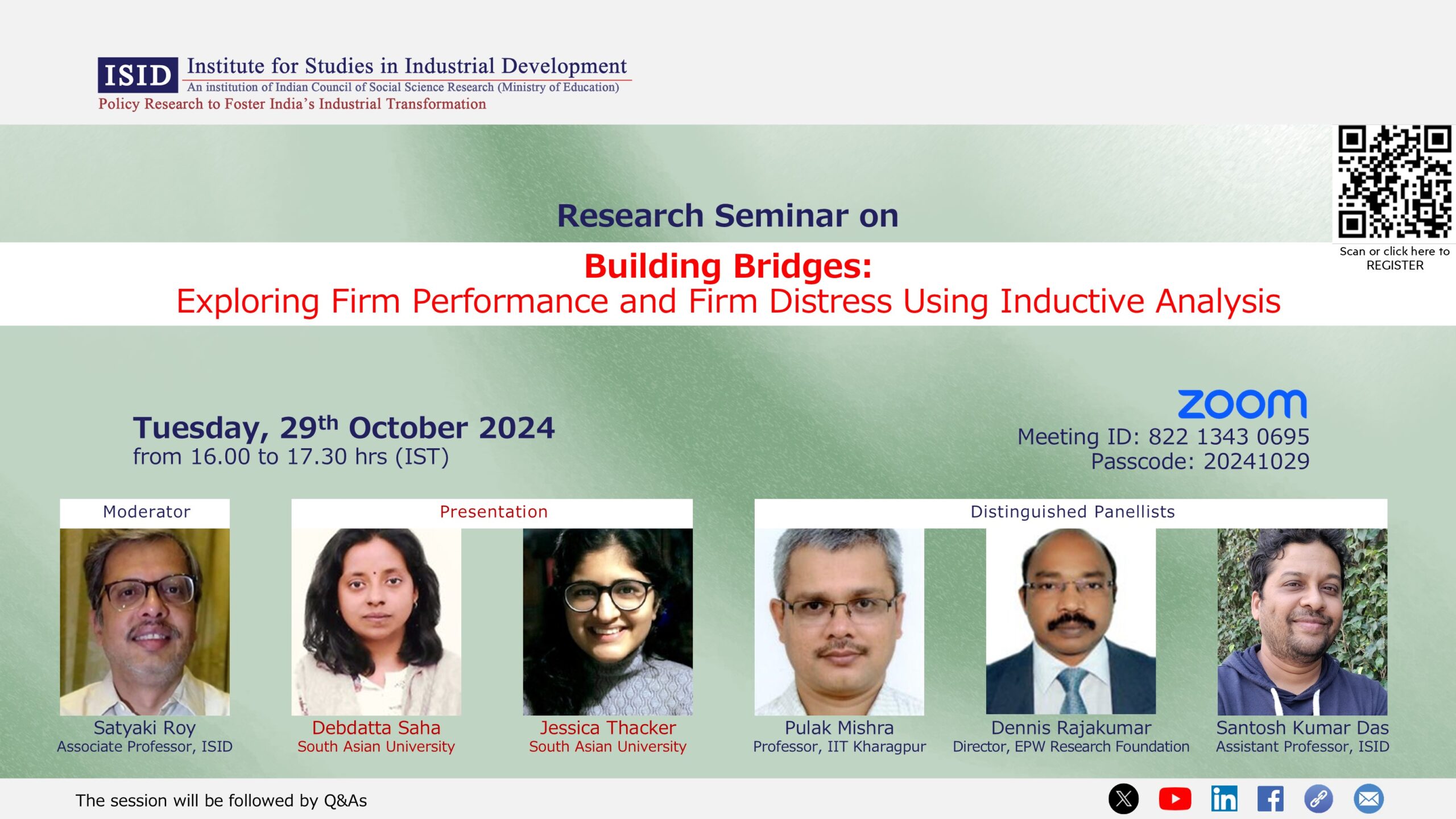 Research Seminar on Building Bridges: Exploring Firm Performance and Firm Distress Using Inductive Analysis