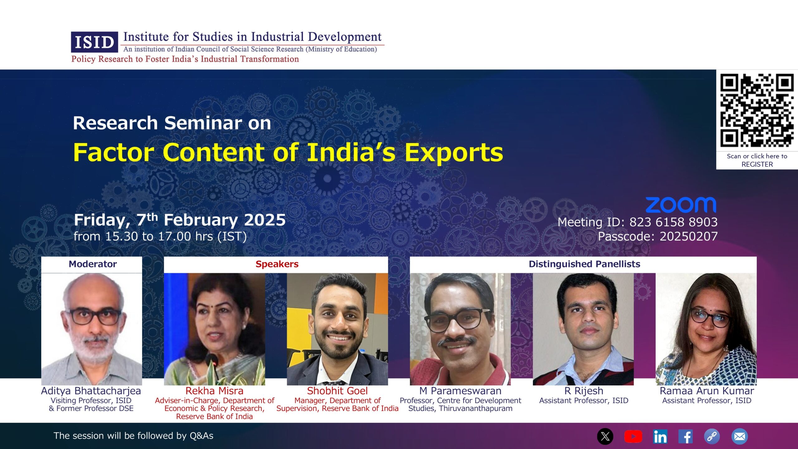 Research Seminar on Factor Content of India’s Exports