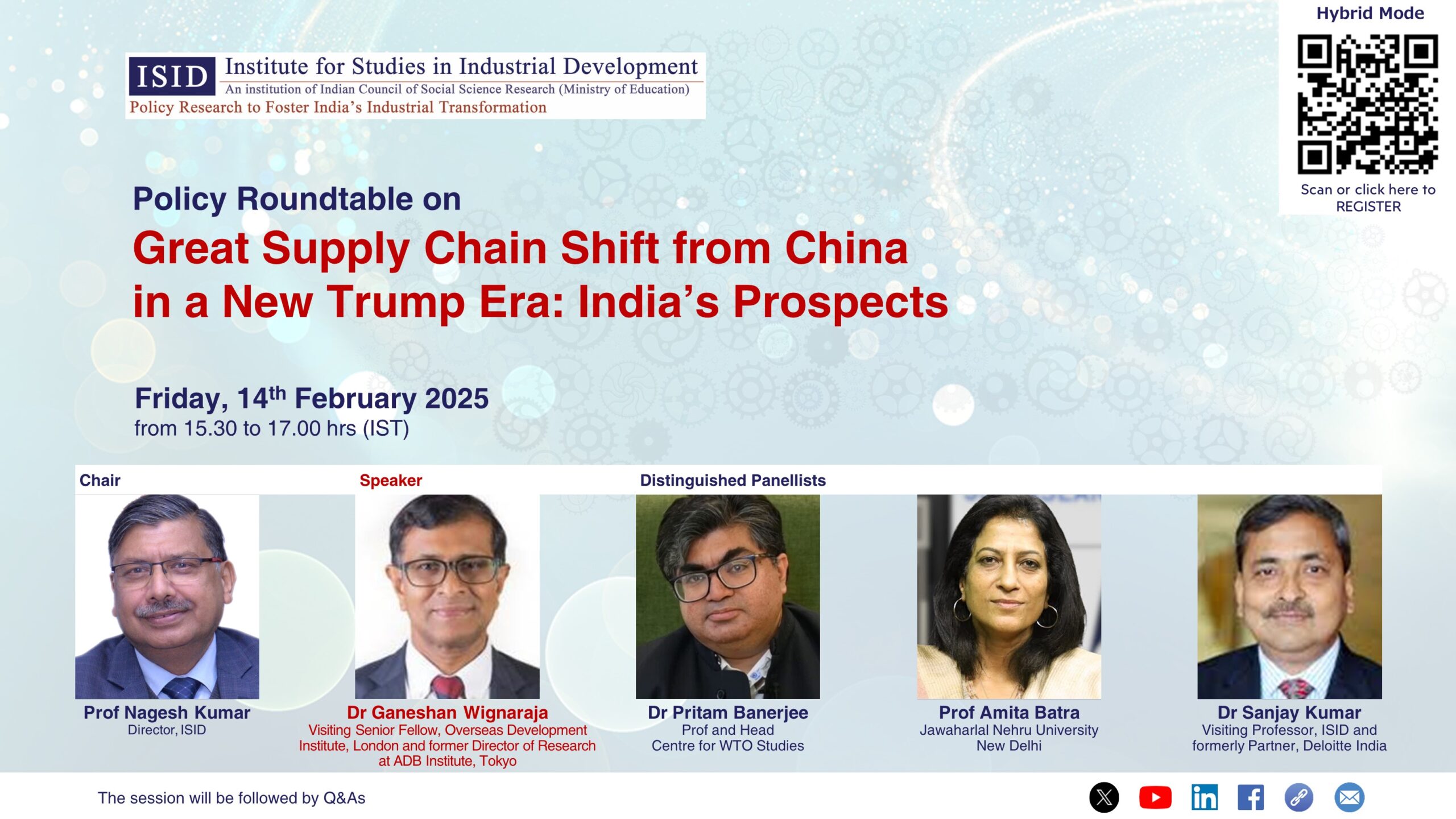 Policy Roundtable on Great Supply Chain Shift from China in a New Trump Era: India’s Prospects