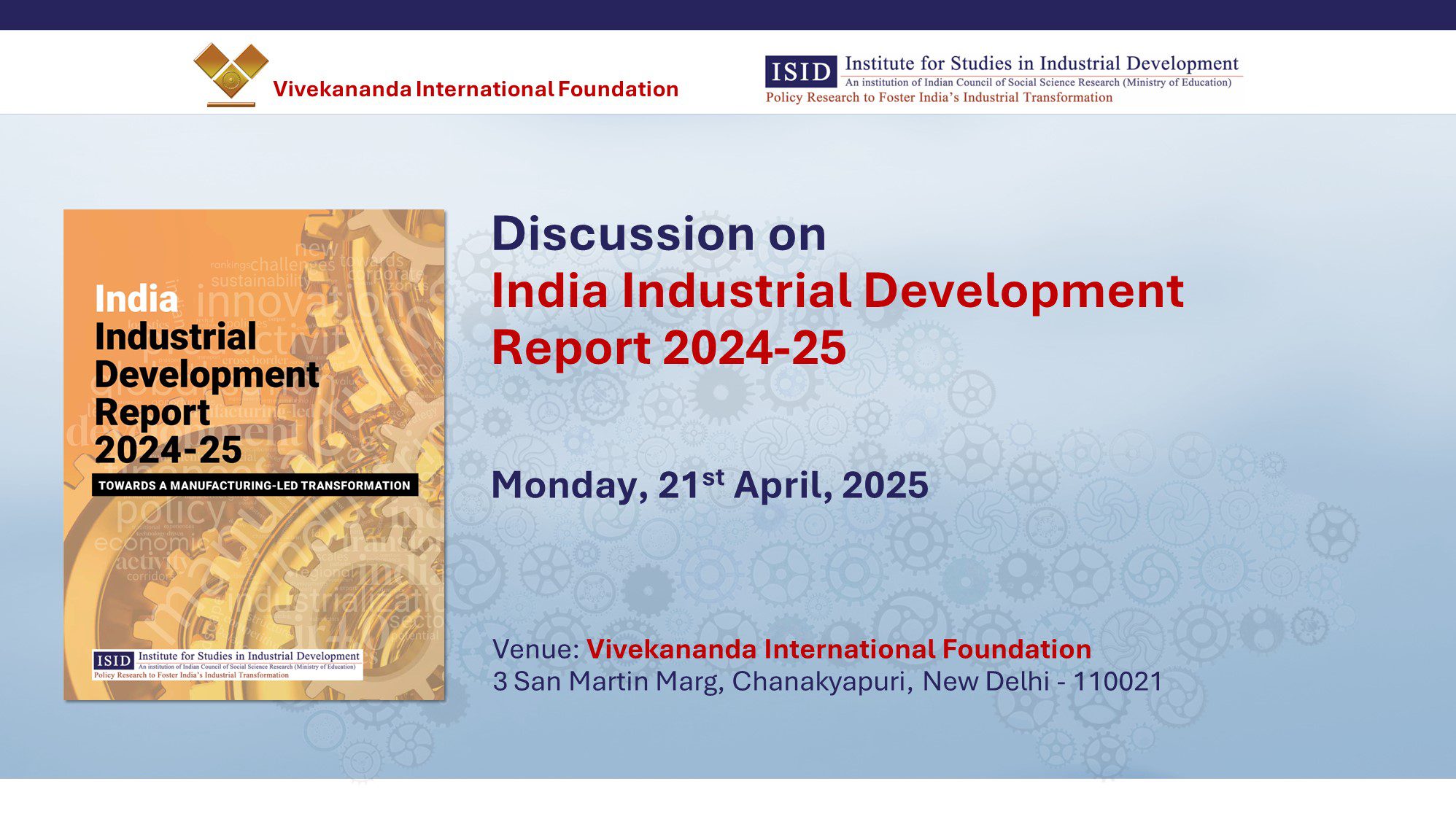 VIF-ISID Discussion on India Industrial Development Report 2024-25