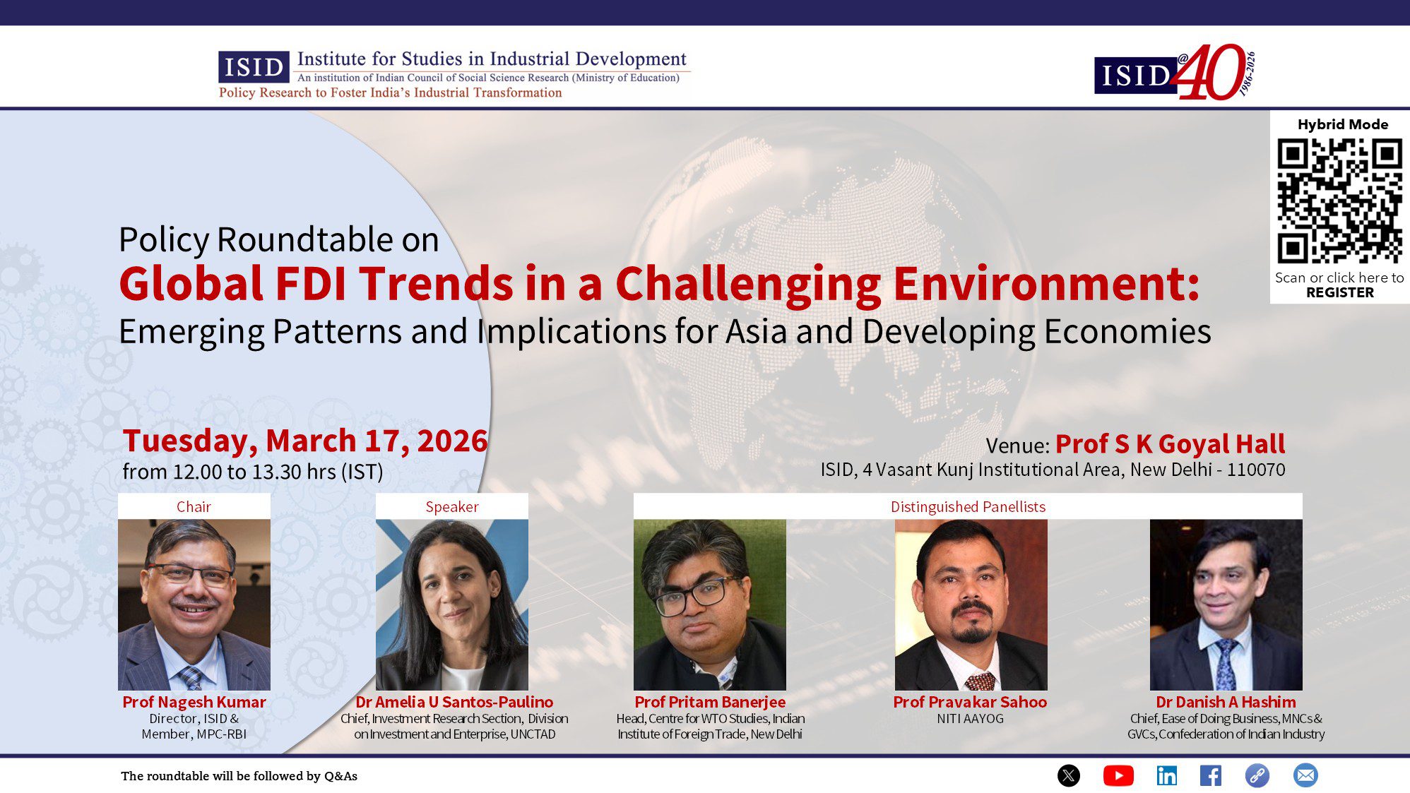 Policy Roundtable on Global FDI Trends in a Challenging Environment: Emerging Patterns and Implications for Asia and Developing Economies