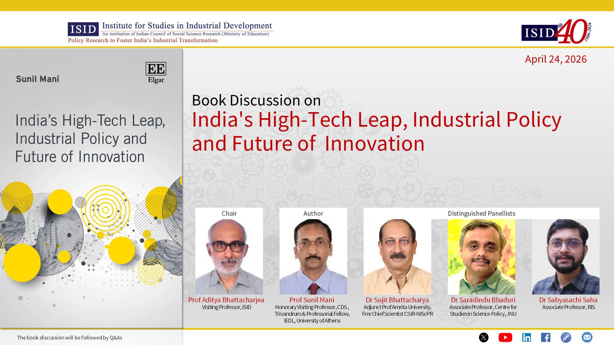 Book Discussion on India’s High-Tech Leap, Industrial Policy and Future of Innovation
